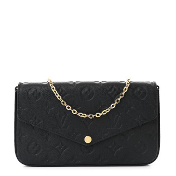 LOUIS VUITTON Empreinte Pochette Felicie Chain Wallet Black