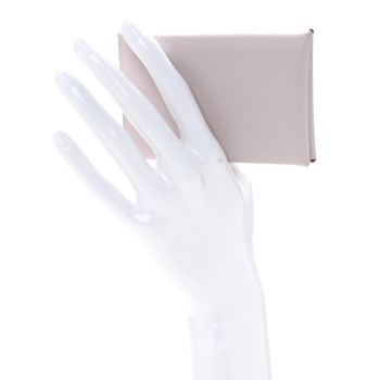 HERMES Evercolor Calvi Card Case Mauve Pale