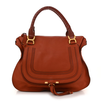CHLOE Calfskin Large Marcie Satchel Maple Leaf