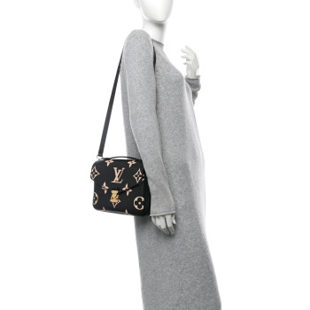 LOUIS VUITTON Empreinte Monogram Giant Pochette Metis Black Beige