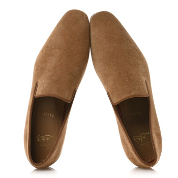 CHRISTIAN LOUBOUTIN Crosta Mens Dandelion Flat Loafers 43 Cinnamon