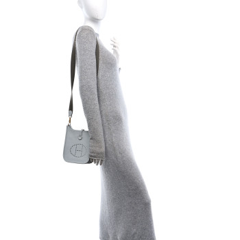 HERMES Taurillon Clemence Amazone Evelyne TPM Gris Perle Etain