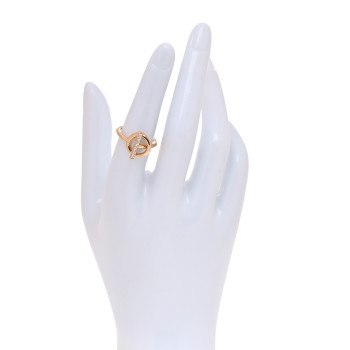 HERMES 18K Rose Gold Diamond PM Echappee Ring 51 5.75