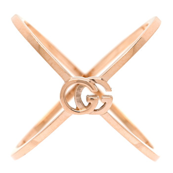 GUCCI 18K Rose Gold GG Running Crisscross Ring 53 6.5