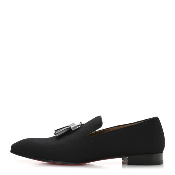 CHRISTIAN LOUBOUTIN Wool Rivalion Mens Slippers 43 Black