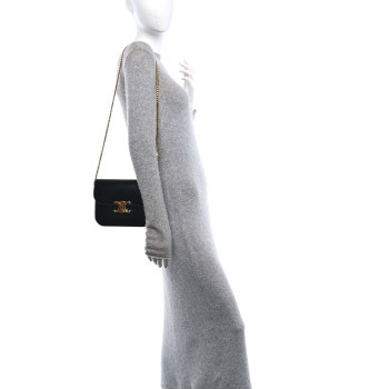 CELINE Shiny Calfskin College Triomphe Black