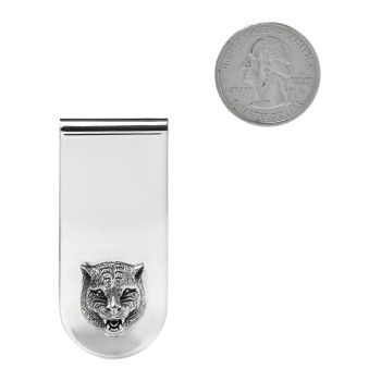 GUCCI Sterling Silver Tiger Head Money Clip