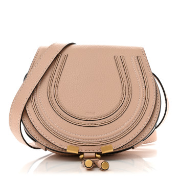 CHLOE Grained Calfskin Small Marcie Saddle Bag Blush Nude