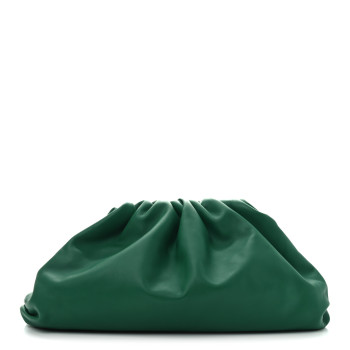 BOTTEGA VENETA Smooth Butter Calf The Pouch Oversized Clutch Racing Green