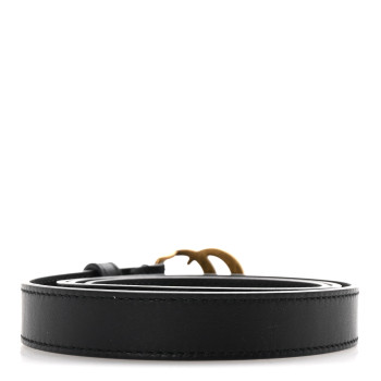 GUCCI Calfskin Double G 20mm Belt 85 34 Black