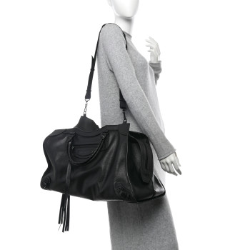 BALENCIAGA Grained Calfskin Neo Classic Black Hardware Large Top Handle Bag Black