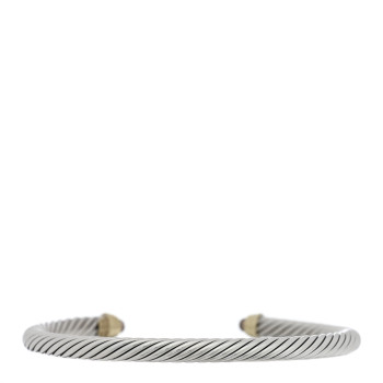 DAVID YURMAN Sterling Silver 14K Yellow Gold Smoky Quartz 5mm Cable Classics Petite Color Bracelet