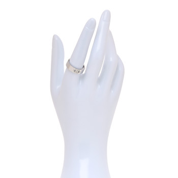 HERMES 18K White Gold Diamond PM H D'Ancre Ring 57 8