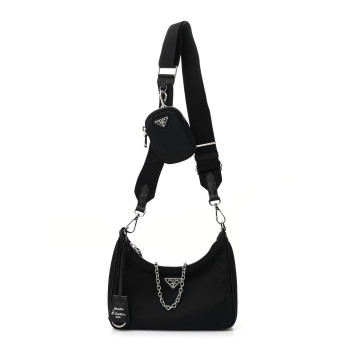 PRADA Nylon Re-Edition 2005 Shoulder Bag Black