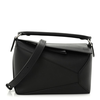 LOEWE Calfskin Small Puzzle Edge Bag Black