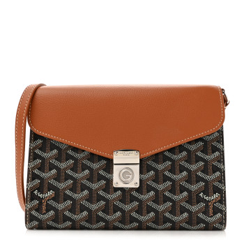 GOYARD Goyardine Calfskin Chypre Wallet Pouch Black Gold