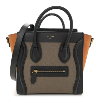 CELINE Bullhide Calfskin Nubuck Nano Tri-Color Luggage Tawny