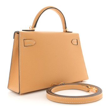 HERMES Epsom Mini Kelly Sellier 20 Paille