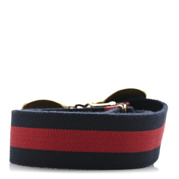 GUCCI Web Queen Margaret Bee Belt 90 36 Red Navy