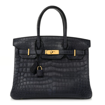 HERMES Matte Niloticus Crocodile Birkin 30 Bleu De Malte
