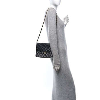 CHANEL Lambskin Quilted Small Single Flap Black