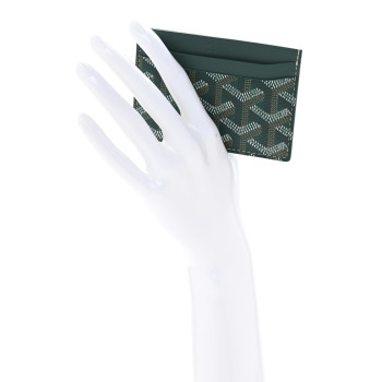 GOYARD Goyardine Saint Sulpice Card Holder Green