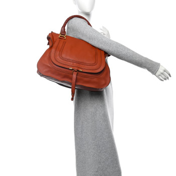 CHLOE Calfskin Large Marcie Satchel Maple Leaf