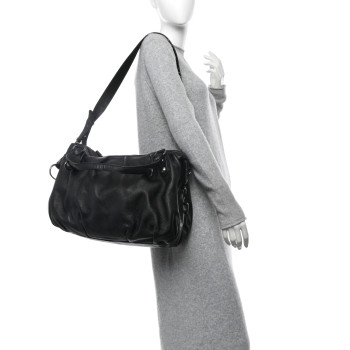 GUCCI Calfskin Large Icon Bit Boston Black