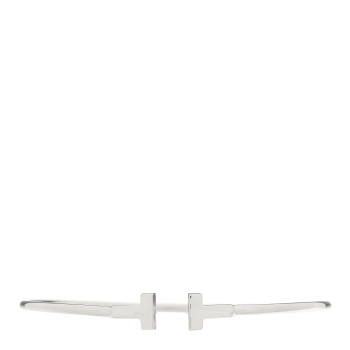 TIFFANY 18K White Gold Narrow T Wire Bracelet
