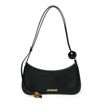 JACQUEMUS Smooth Calfskin Le Bisou Medium Black