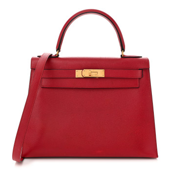 HERMES Courchevel Kelly Sellier 28 Rouge Vif