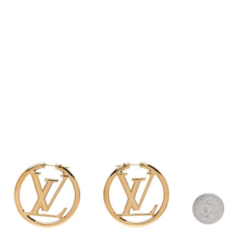 LOUIS VUITTON Metal Louise Hoop Earrings Gold