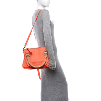 CHLOE Calfskin Medium Marcie Satchel Orange Fizz
