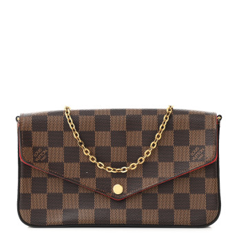 LOUIS VUITTON Damier Ebene Pochette Felicie Chain Wallet