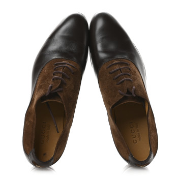 GUCCI New Waxed Calfskin Supersofty Oxfords 10 Cocoa Brown Sugar