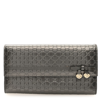 GUCCI Shine Microguccissima Candy Continental Wallet Silver