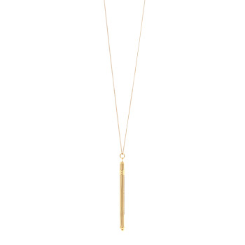 SAINT LAURENT Brass Long Stirrer Pendant Necklace Gold