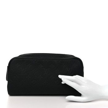 LOUIS VUITTON Taurillon Monogram Dopp Kit Toilet Pouch Black