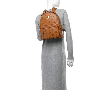 MCM Visetos Mens Medium Stark Backpack Cognac