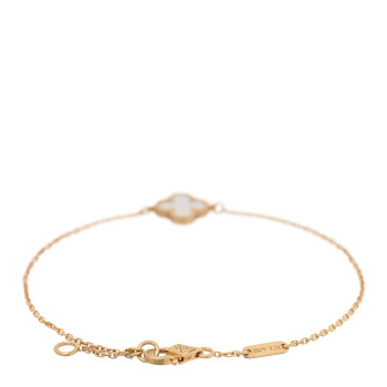 VAN CLEEF & ARPELS 18K Yellow Gold Mother of Pearl Sweet Alhambra Bracelet