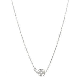 LOUIS VUITTON 18K White Gold Diamond Idylle Blossom Pendant Necklace