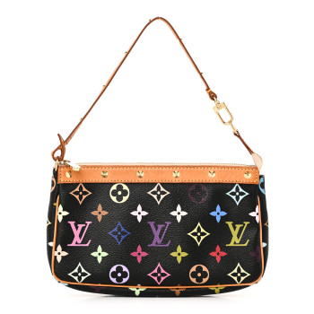 LOUIS VUITTON Monogram Multicolor Pochette Accessories Black