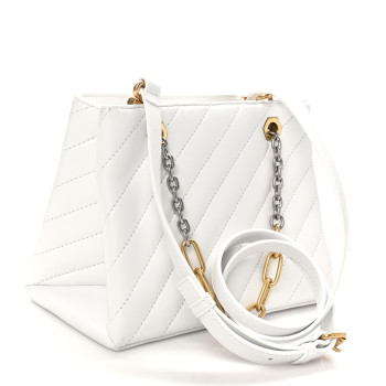 OFF-WHITE Calfskin Diagonal Quilted Jackhammer 25 Tote White