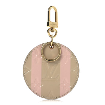 LOUIS VUITTON Vernis Rayures Mirror Bag Charm Beige Pink