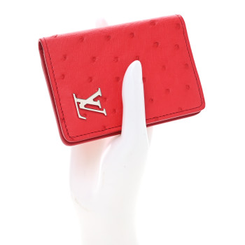 LOUIS VUITTON Ostrich Pocket Organizer Rouge