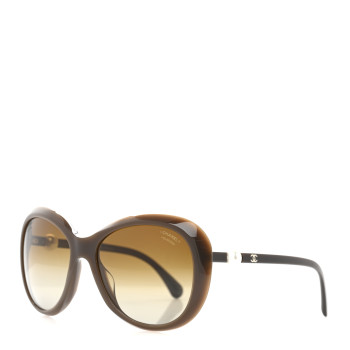 CHANEL Acetate Butterfly Winter Pearl Sunglasses 5302-H-A Brown