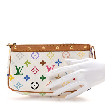 LOUIS VUITTON Monogram Multicolor Pochette Accessories White