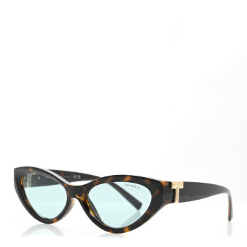 TIFFANY Acetate Metal Tiffany T Tortoise Cat Eye Sunglasses TF4225U Brown Blue