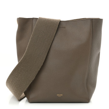 CELINE Soft Grained Calfskin Small Sangle Bucket Bag Taupe