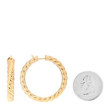 DAVID YURMAN 18K Yellow Gold 38mm Sculpted Cable Hoop Earrings